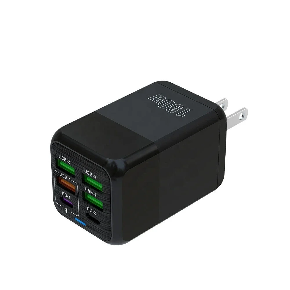 Phone Charger 150W Charging Block 4USB+2PD Fast Charging 5v2.4A